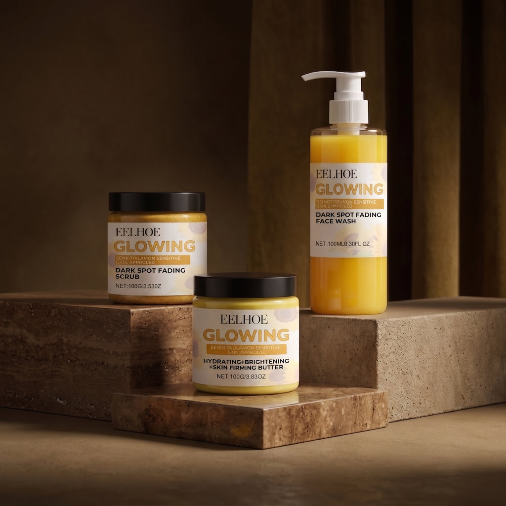 Coffret Routine Curcuma 3-en-1 — Nettoyant, Gommage & Crème